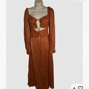 Farm Rio Caramel Cutout Dress